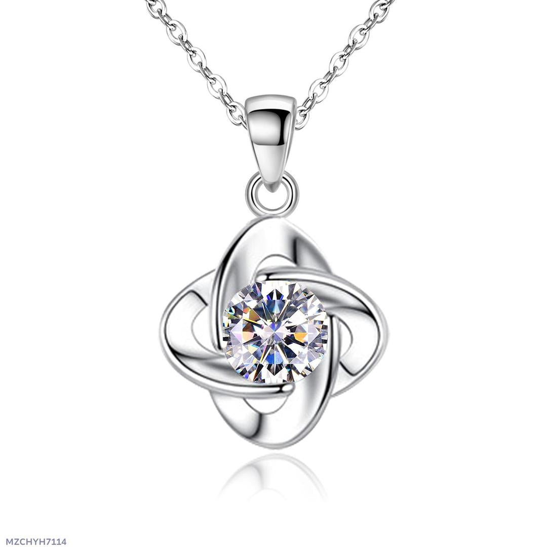 Elegant Women's Four-leaf Clover Necklace Pendant Set Summer Couple's Bracelets Cute Blue Leaf Earrings Jewelry Accessories