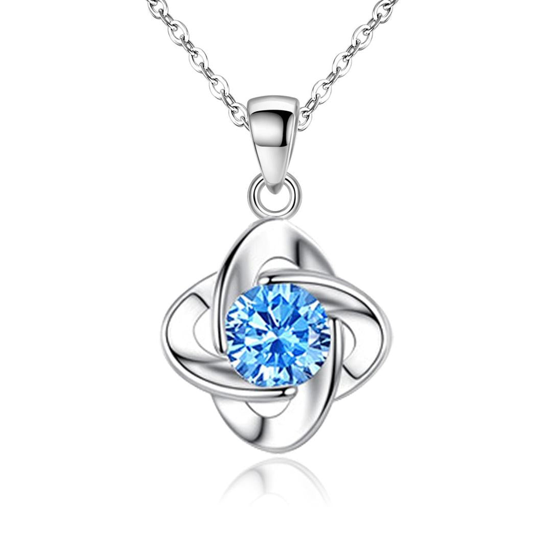 Elegant Women's Four-leaf Clover Necklace Pendant Set Summer Couple's Bracelets Cute Blue Leaf Earrings Jewelry Accessories