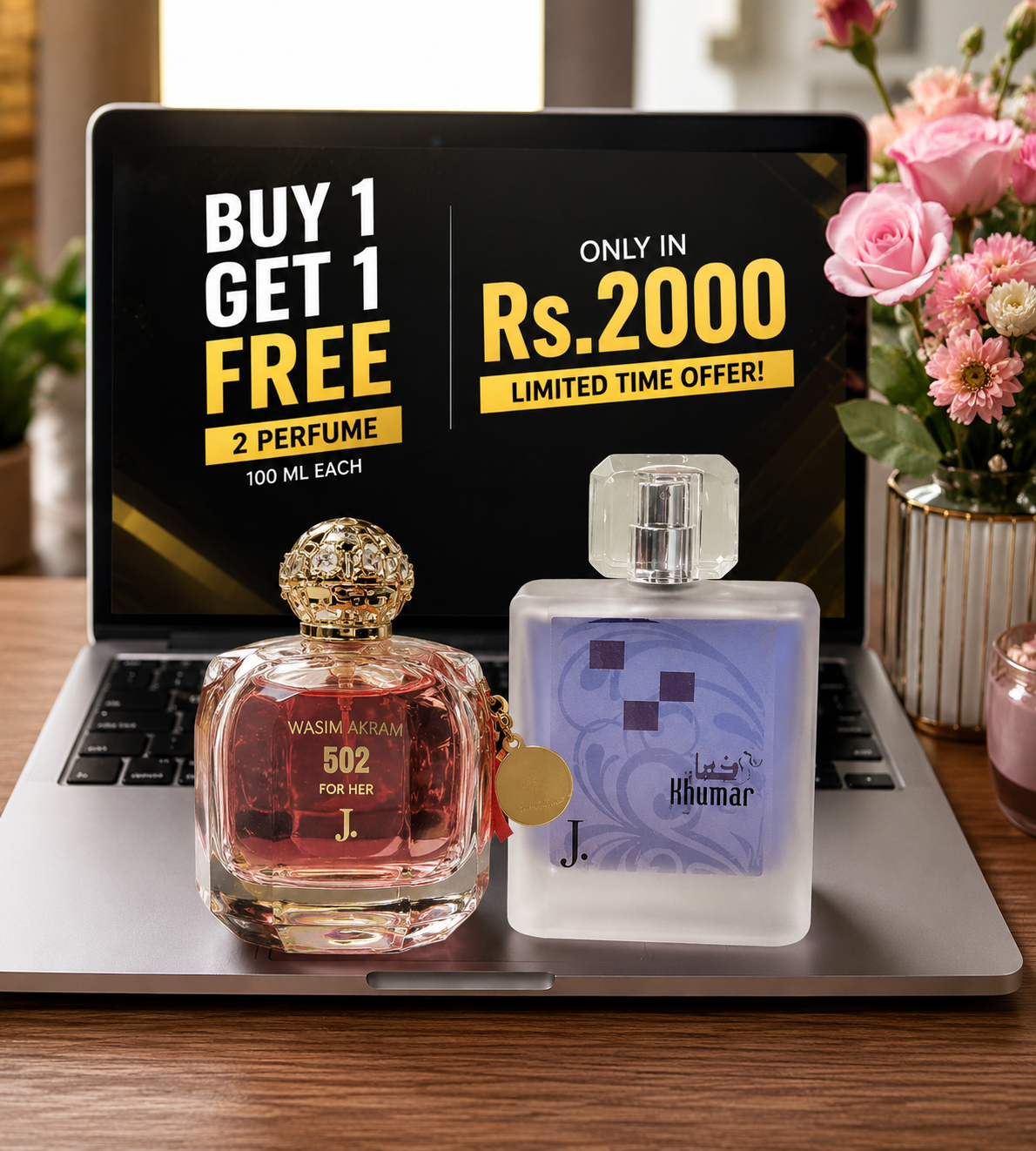 Buy 1 Get 1 FREE – Wasim Akram 502 For Her + J. Khumar